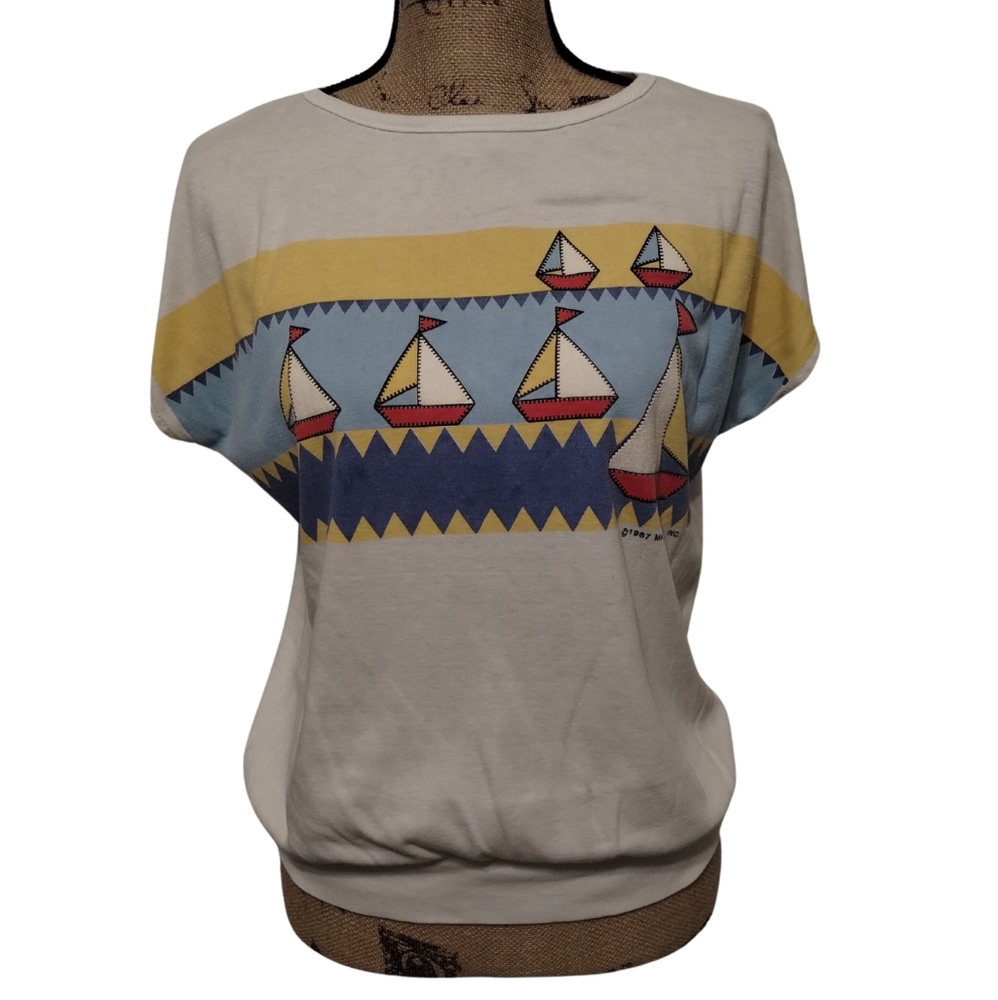 Vintage 1987 Sailboat Shirt Womens